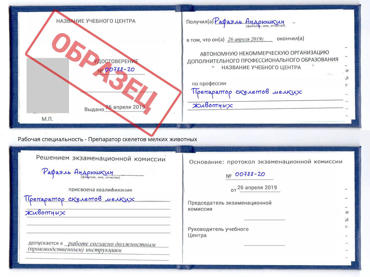 Препаратор скелетов мелких животных Озёрск